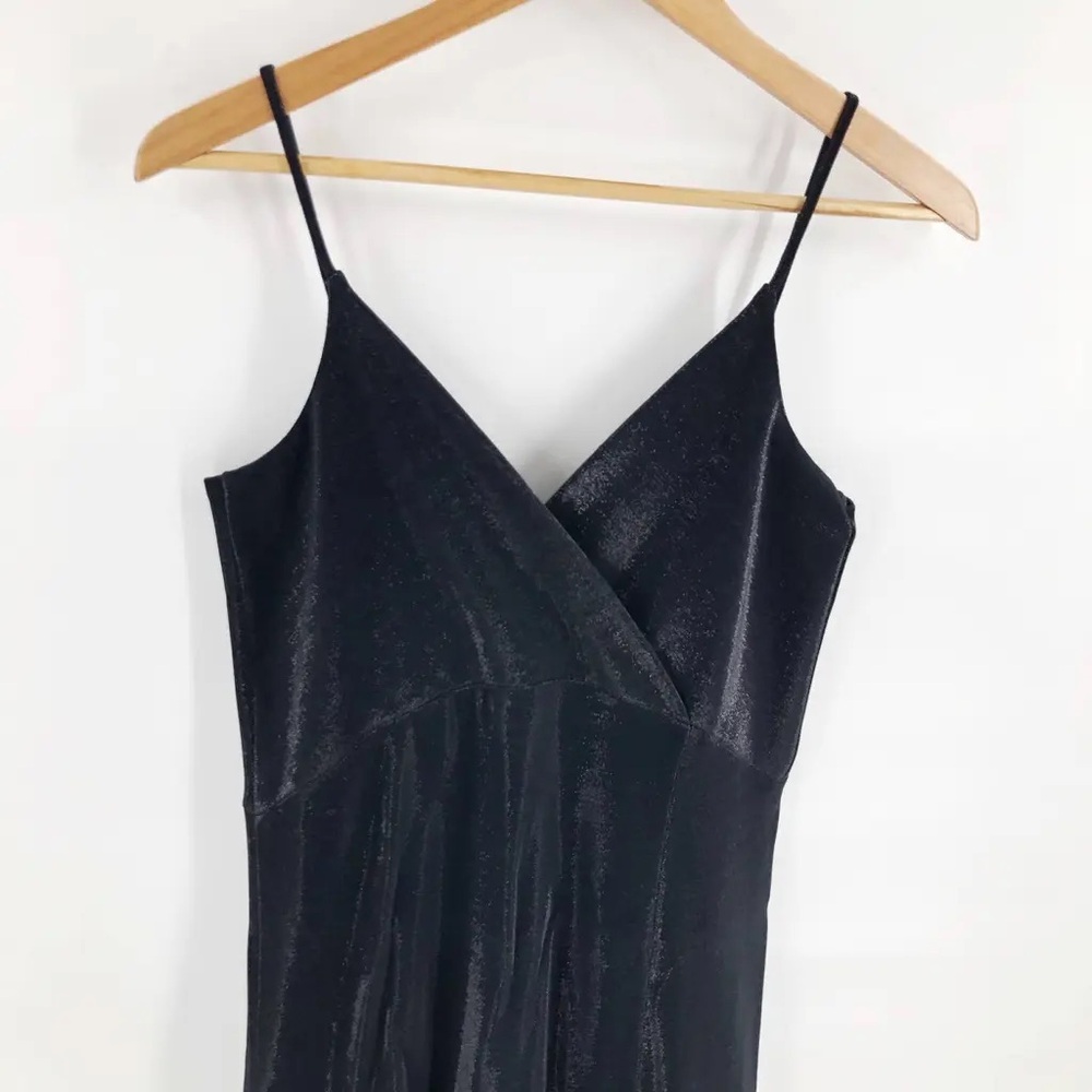 Federica Tosi Black Shimmer Sleeveless V Neck Evening Gown Sz S NWT $355 - Picture 3 of 10